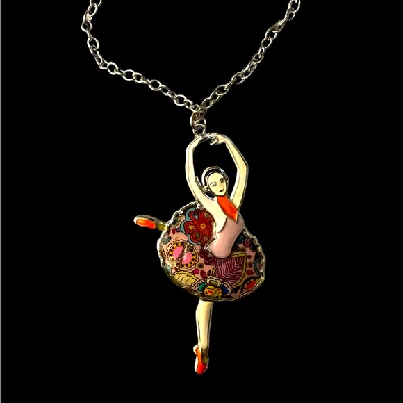 BEAUTIFUL ACRYLIC/METAL BALLERINA NECKLACE - Picture 5 of 10
